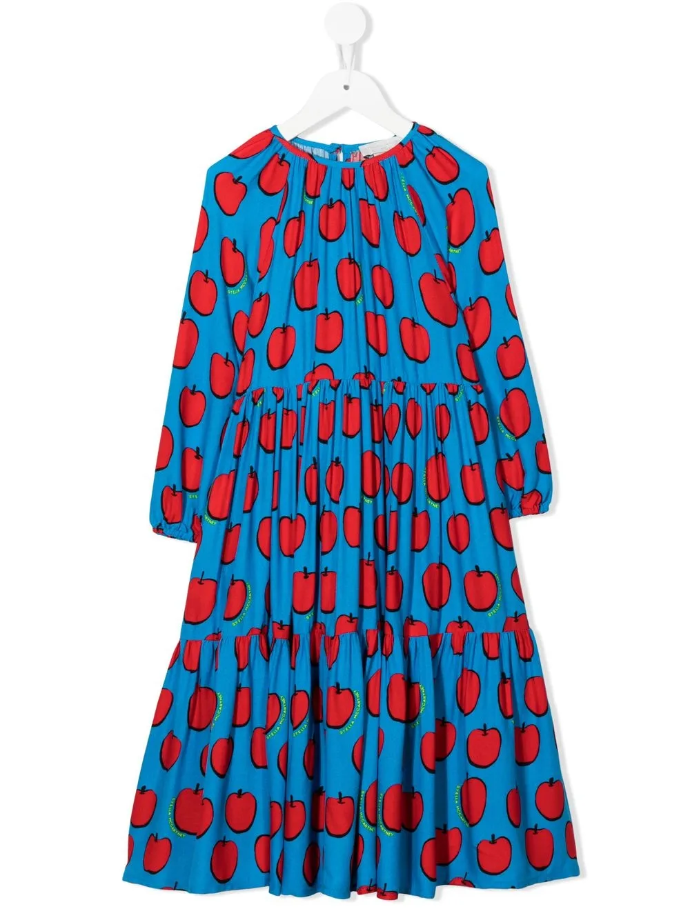 

Stella McCartney Kids apple-motif flared dress - Blue