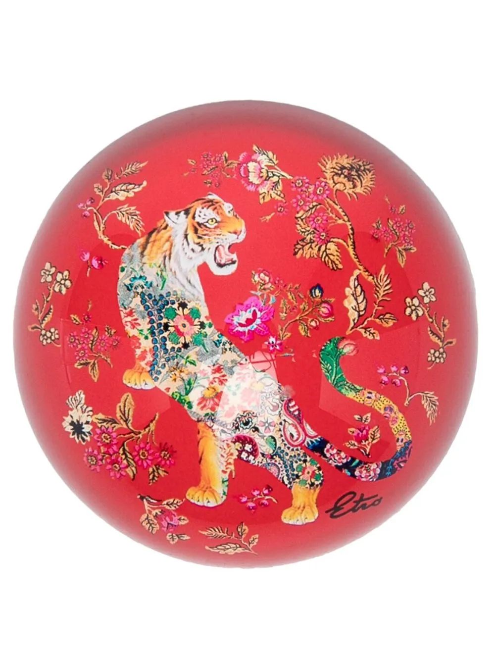 

ETRO HOME tiger print glass paperweight - Red