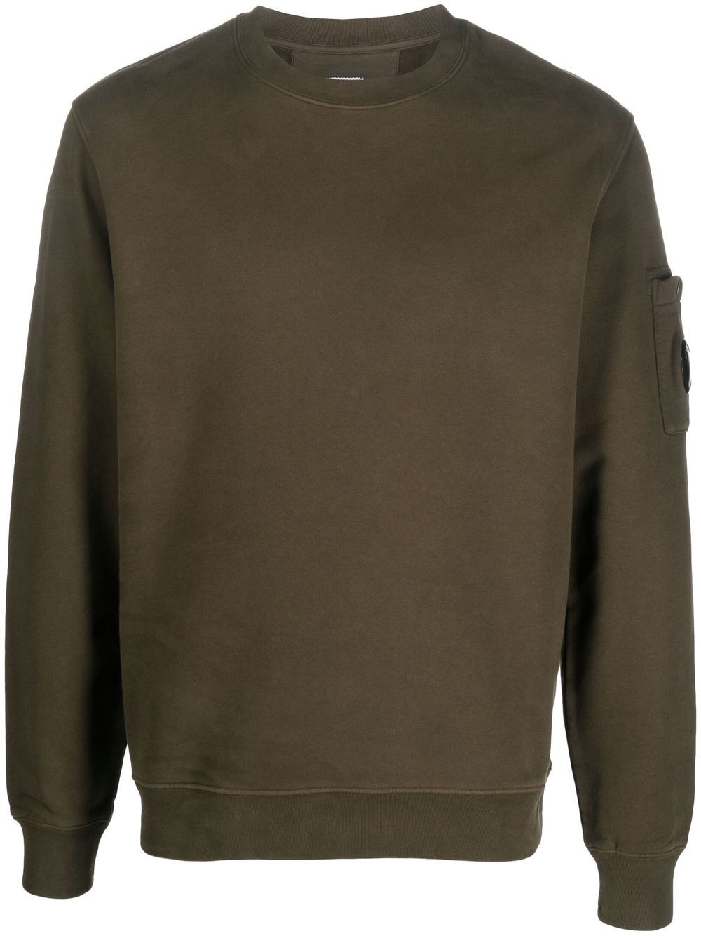 C.P. Company logo-patch crew neck jumper - Green