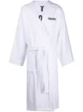 DSQUARED2 logo embroidered bath robe - White