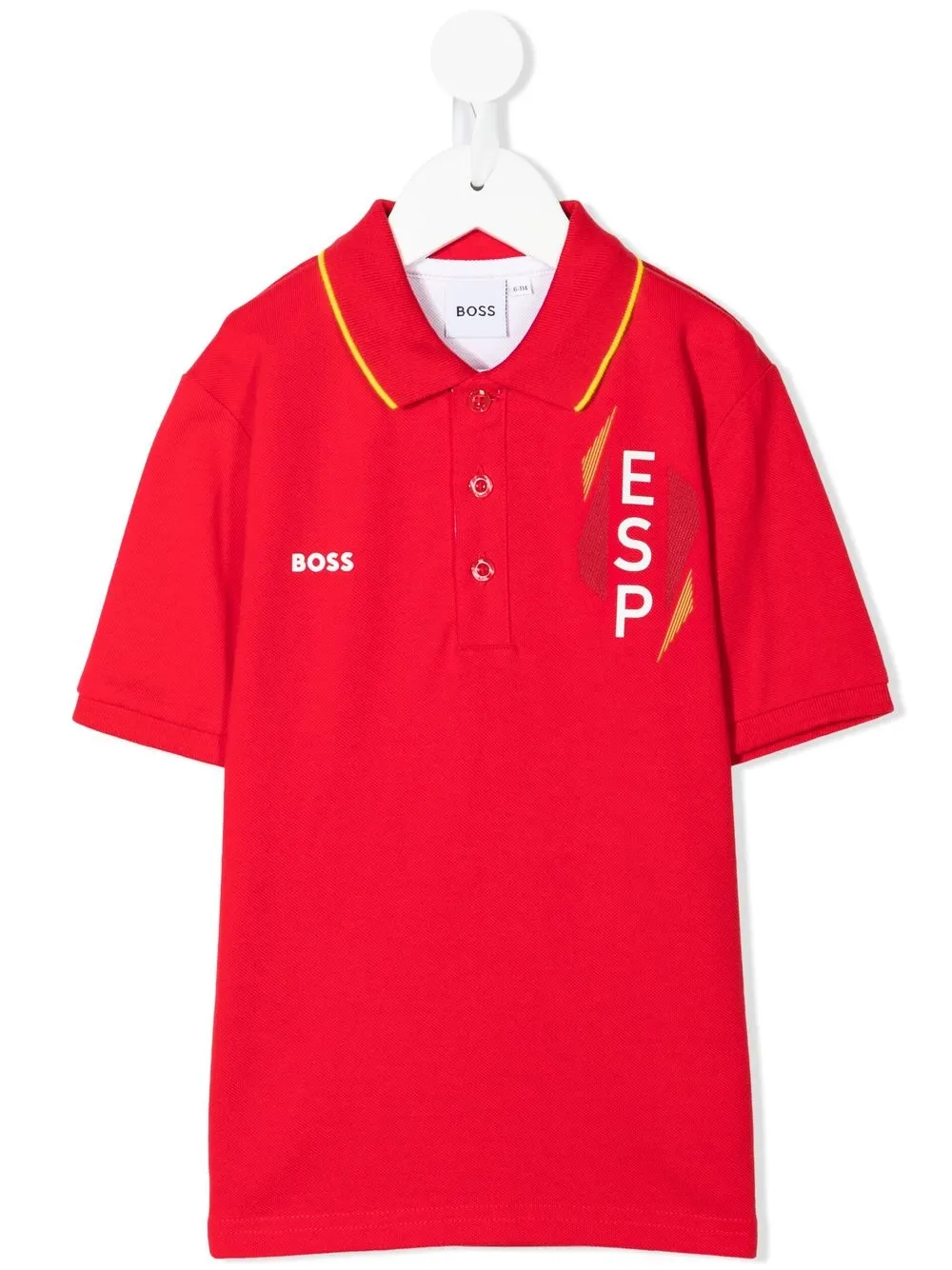 

BOSS Kidswear playera tipo polo con logo estampado - Rojo