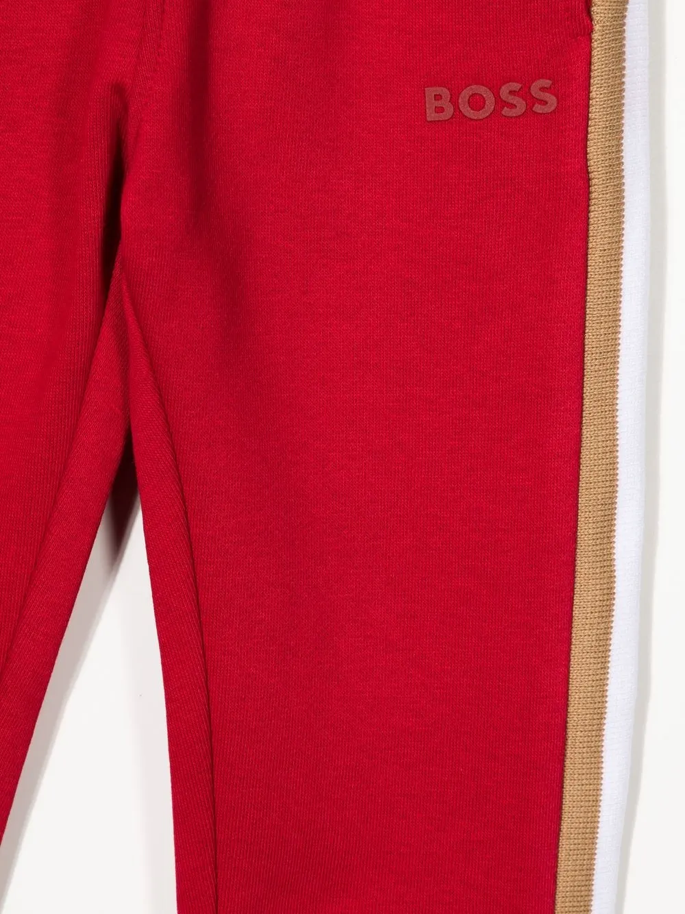  Boss Kidswear Striped-detail Track Pants - Red 