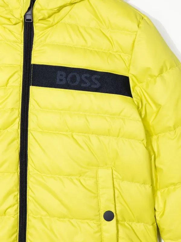 Boss Kidswear Reversible Hooded Puffer Jacket - Yellow