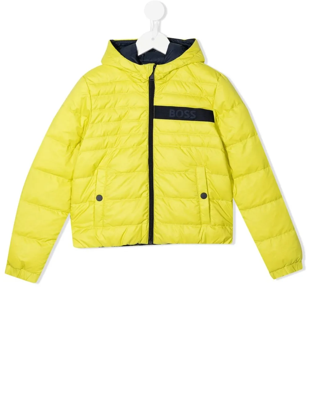 

BOSS Kidswear chamarra capitonada reversible con capucha - Amarillo