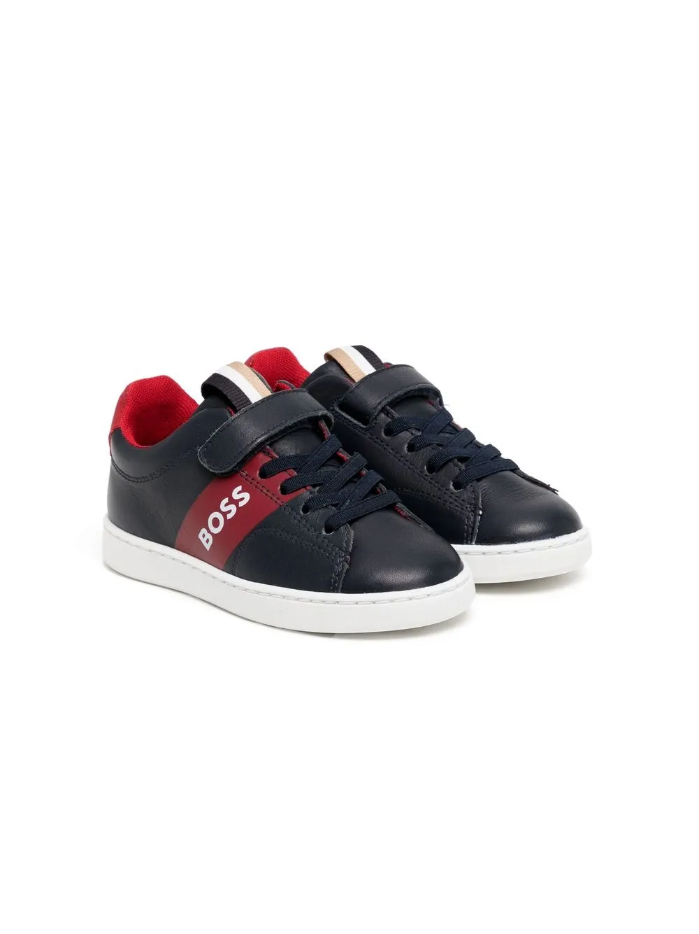 

BOSS Kidswear tenis bajos con logo estampado - Azul