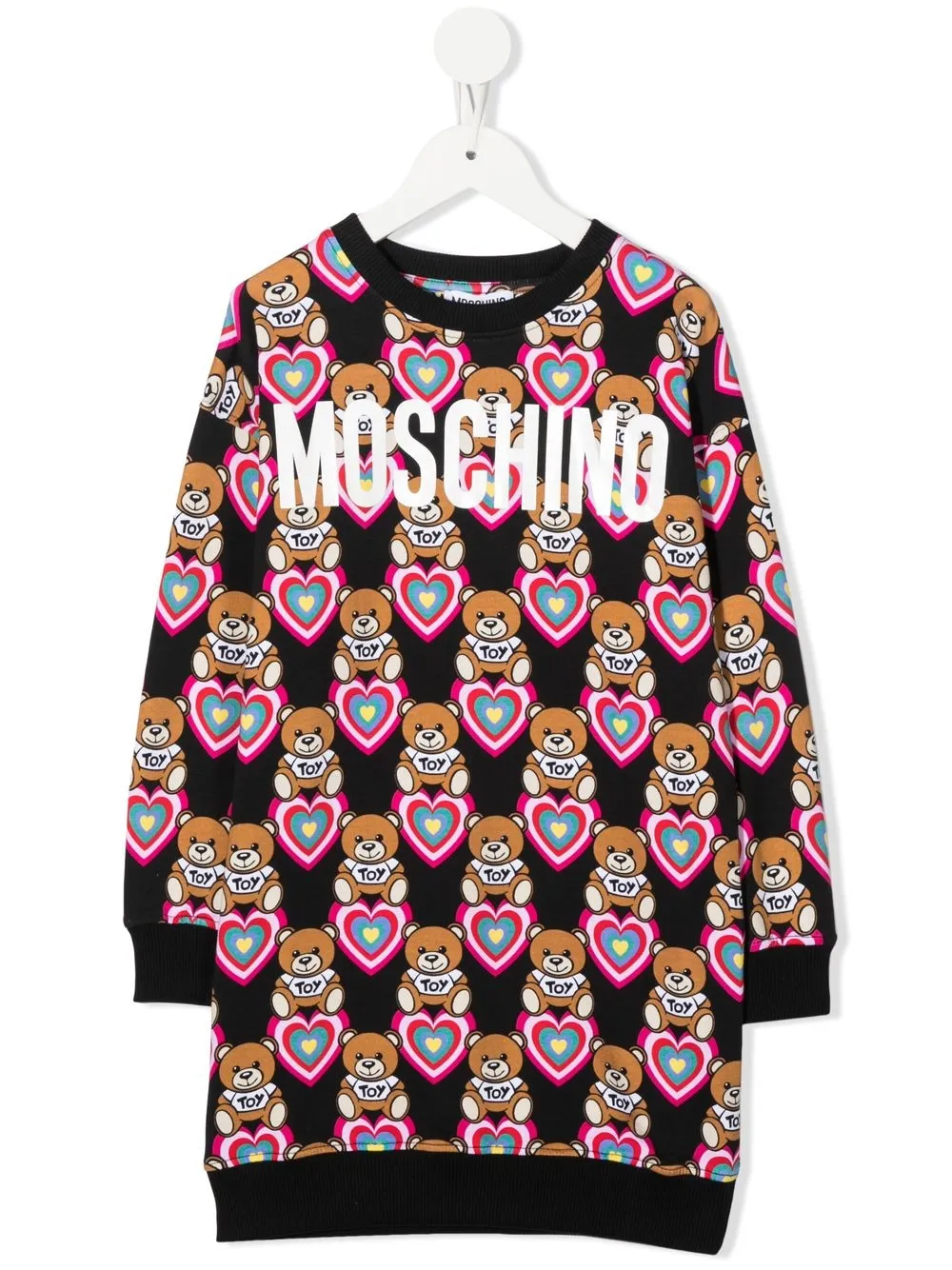 

Moschino Kids teddy bear-print sweatshirt dress - Black