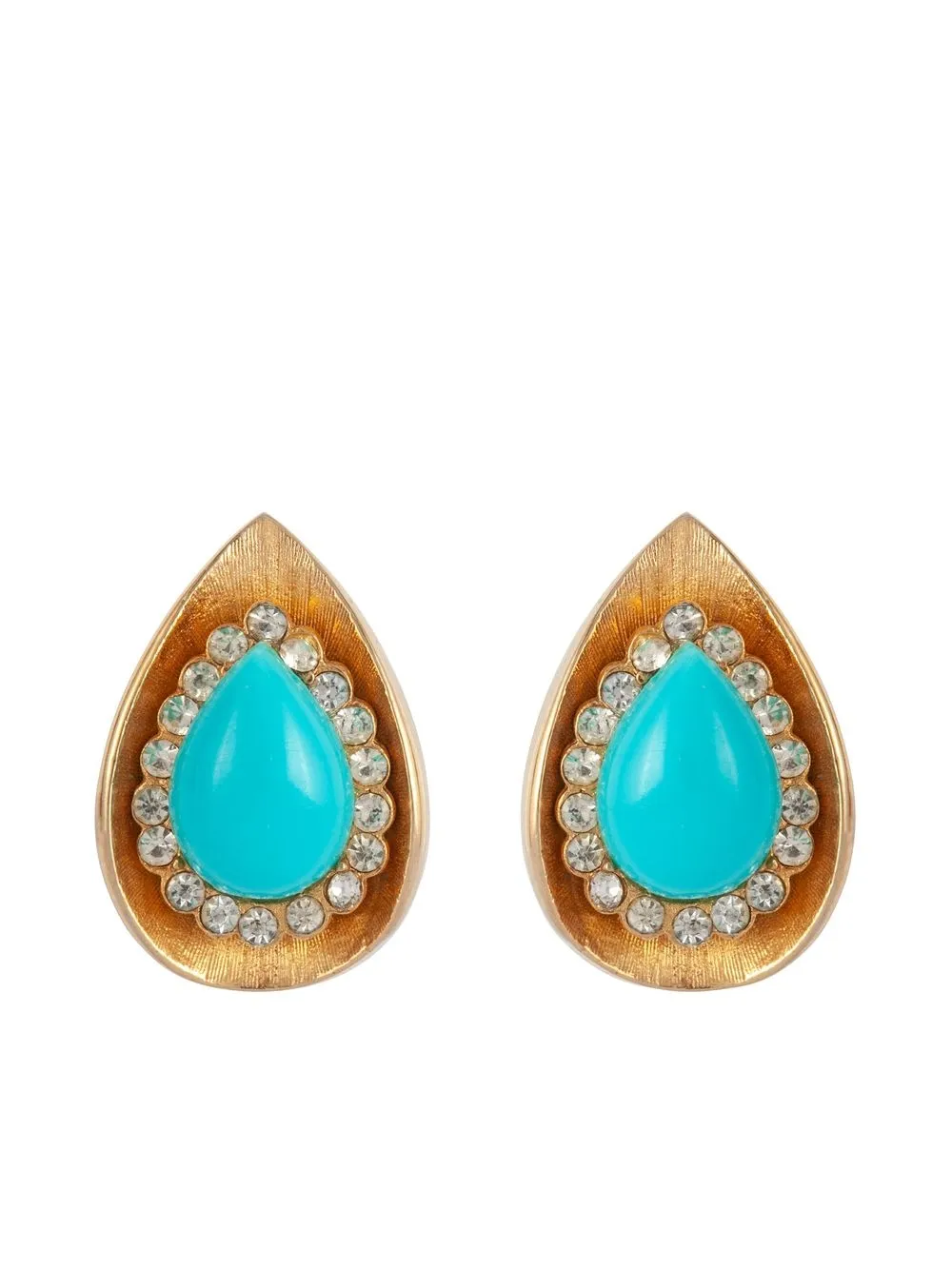 

Susan Caplan Vintage aretes de clip con detalles de gemas 1960 - Azul