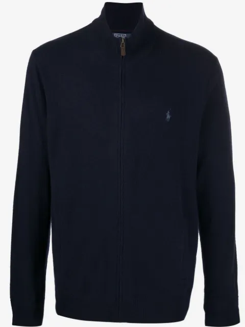 Polo Ralph Lauren embroidered-logo zip-up cardigan