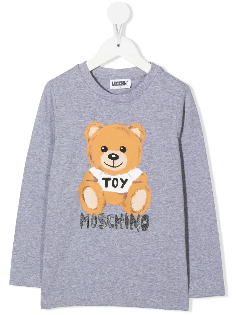 

Moschino Kids playera con logo estampado - Gris