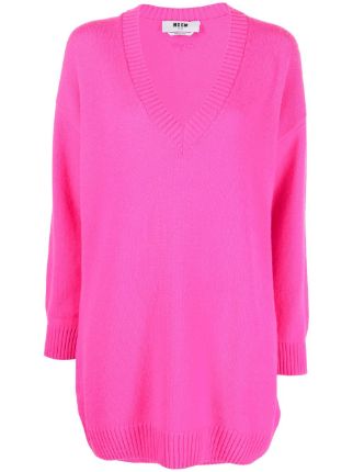 MSGM Longline V-neck Jumper - Farfetch