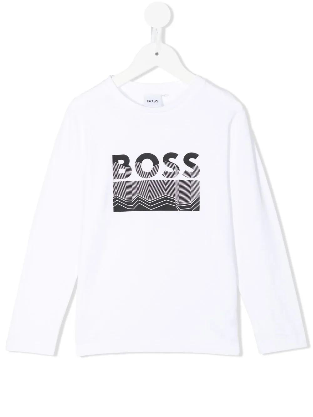 

BOSS Kidswear playera manga larga con logo estampado - Blanco