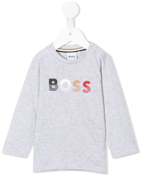 BOSS Kidswear - logo print long-sleeve top