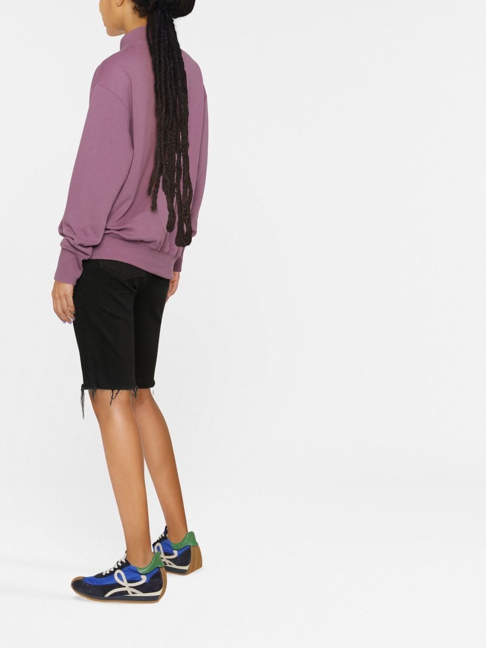 Shop Ralph Lauren Embroidered-logo Mock-neck Jumper In Purple