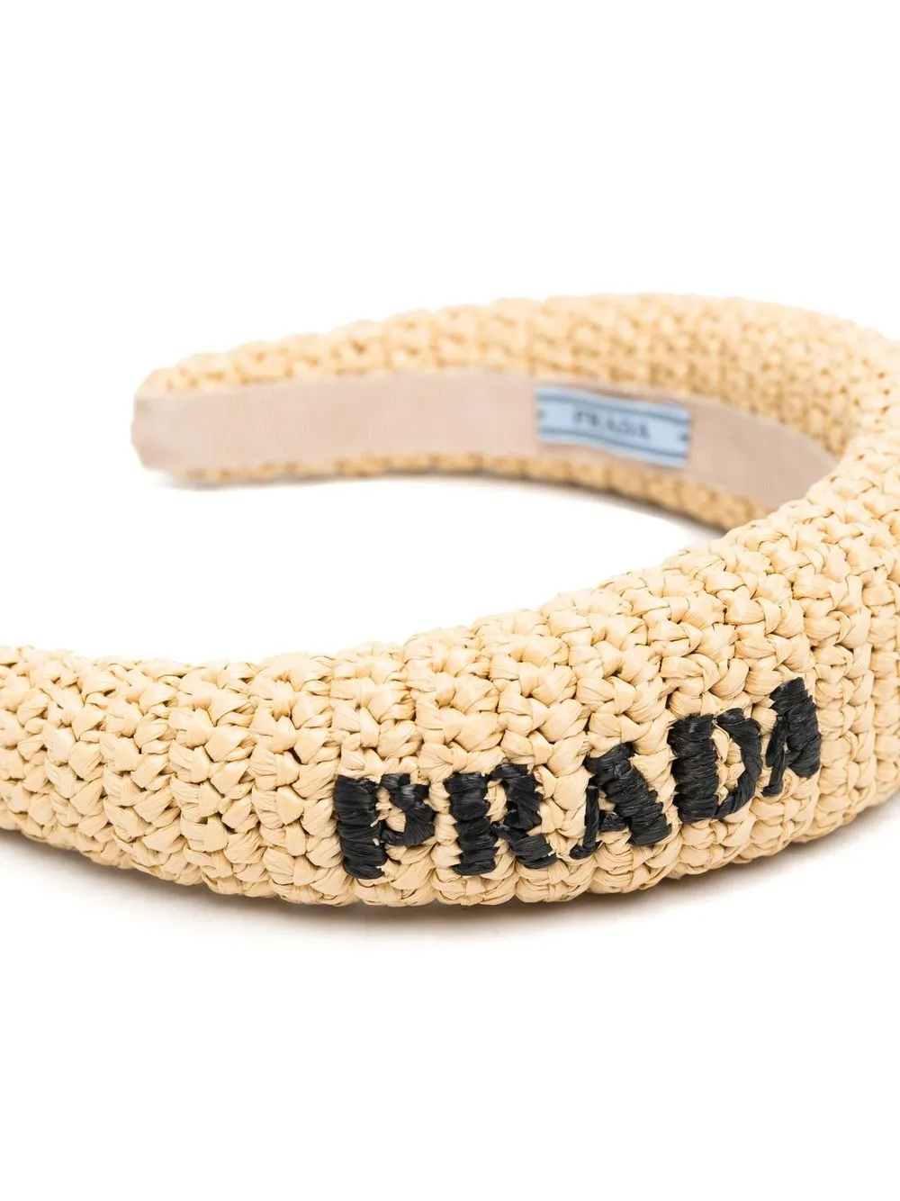 Prada Logo-embroidered Headband In Neutrals