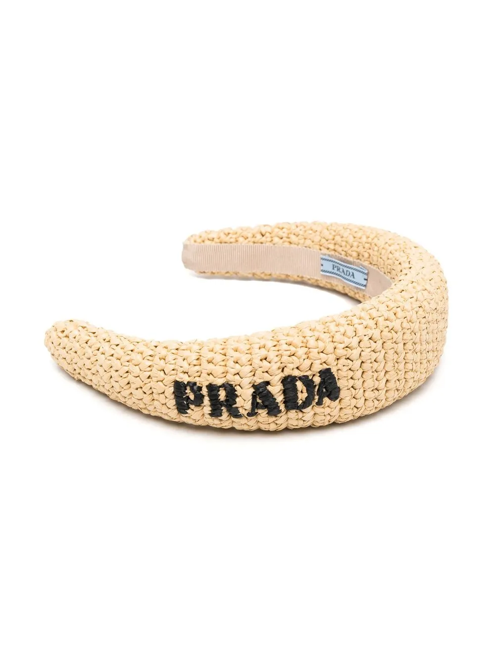 Prada Logo-embroidered Headband In Neutrals
