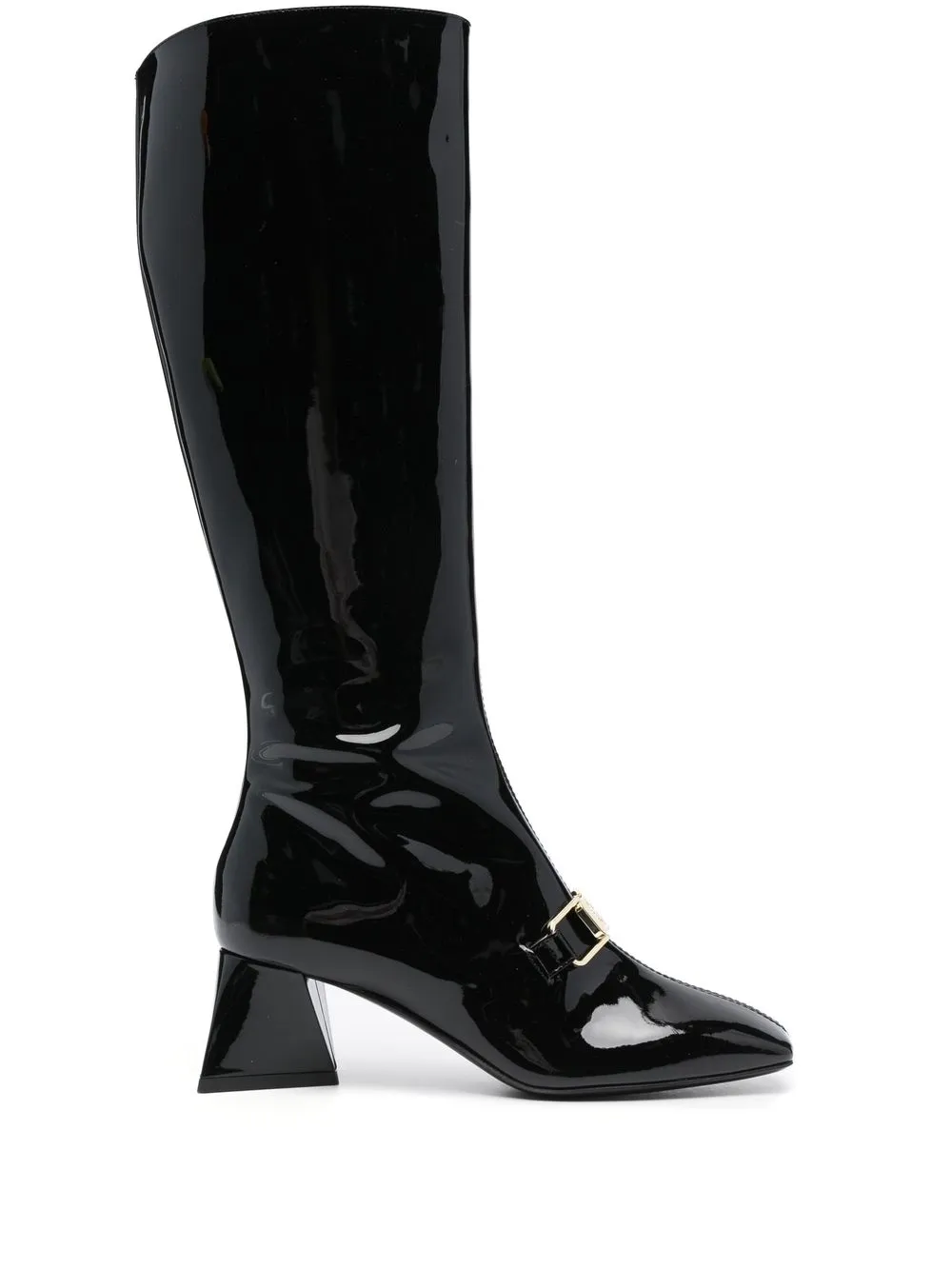 

Pollini 55mm patent-leather knee-boots - Black