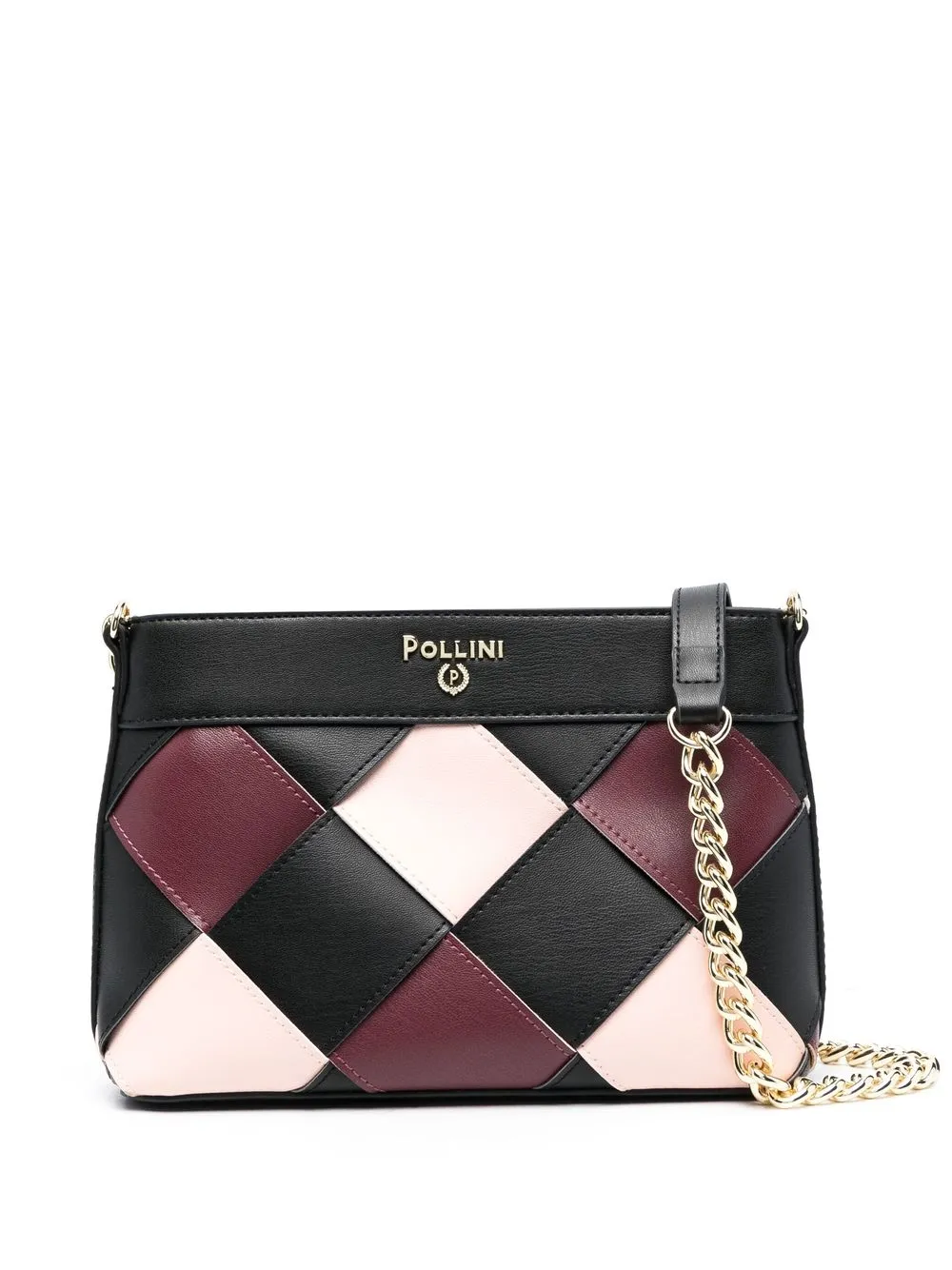 

Pollini bolsa crossbody con placa del logo - Negro