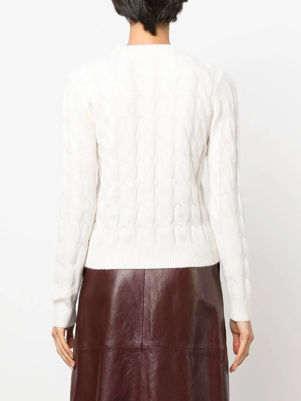Max Mara Cable-knit Cashmere Jumper In Neutral