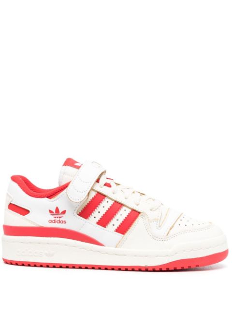 adidas - side-stripe leather sneakers