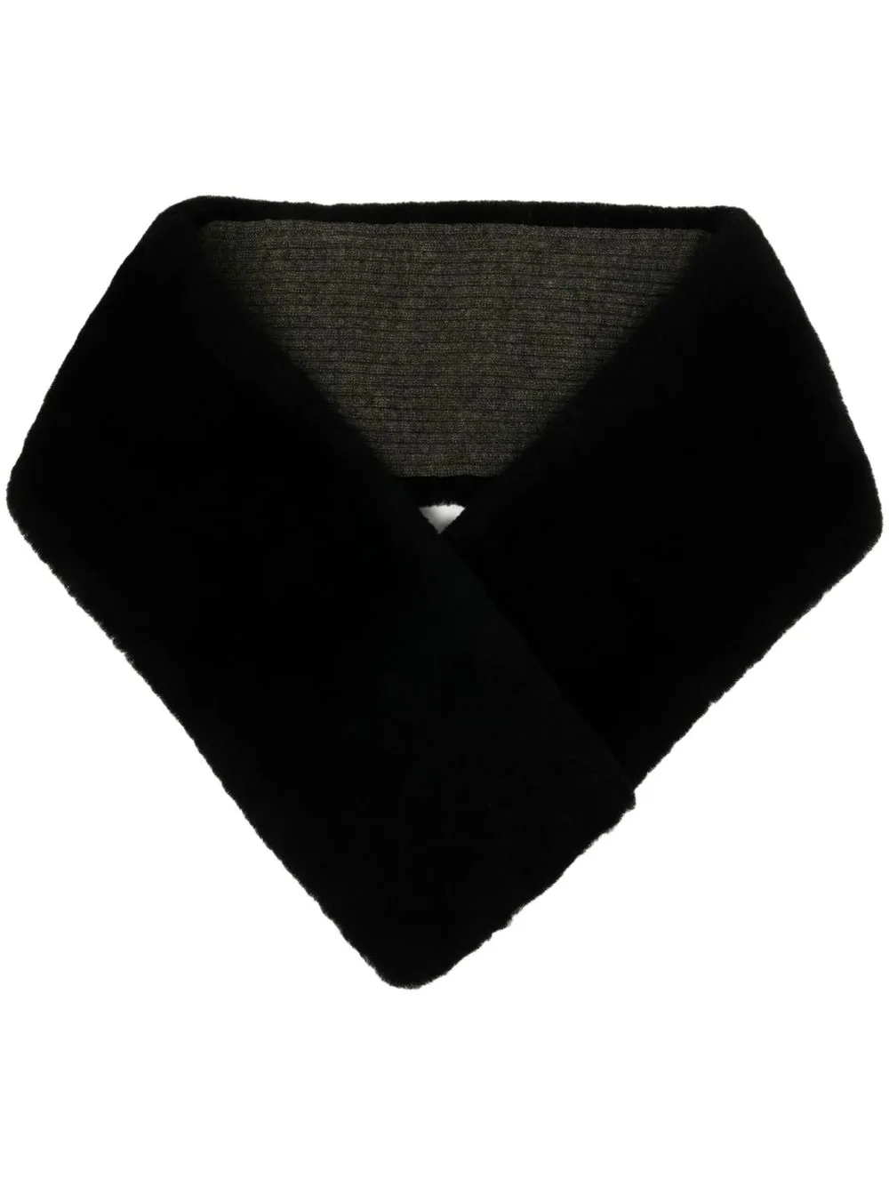 

N.Peal ribbed-knit fur scarf - Black