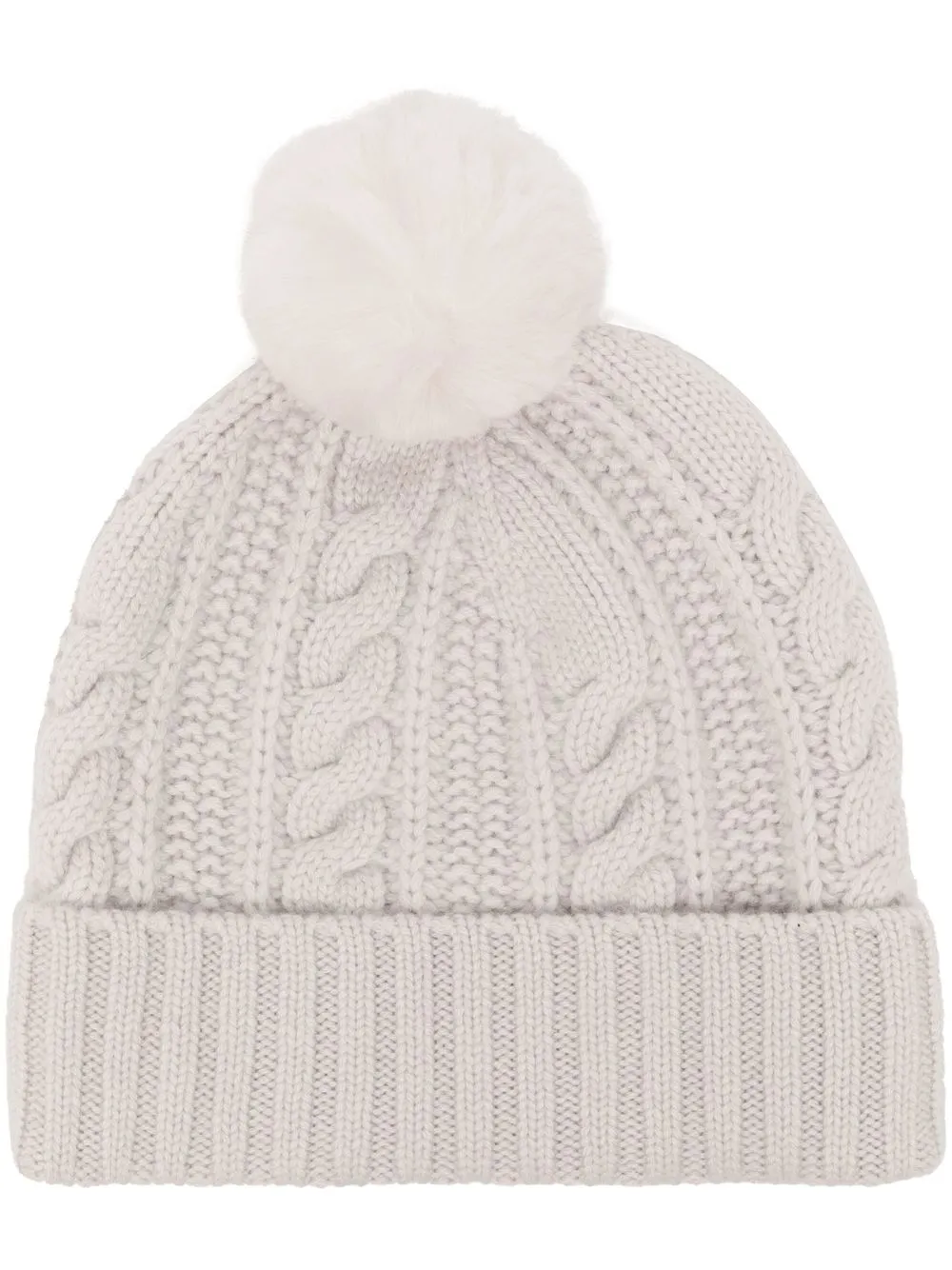 

N.Peal gorro en tejido de ochos con pompón - Gris