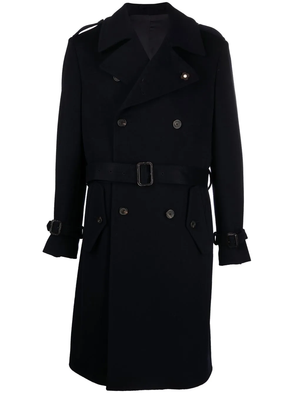 

Lardini belted-waist trench coat - Blue