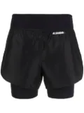 Jil Sander + logo-print layered shorts - Black