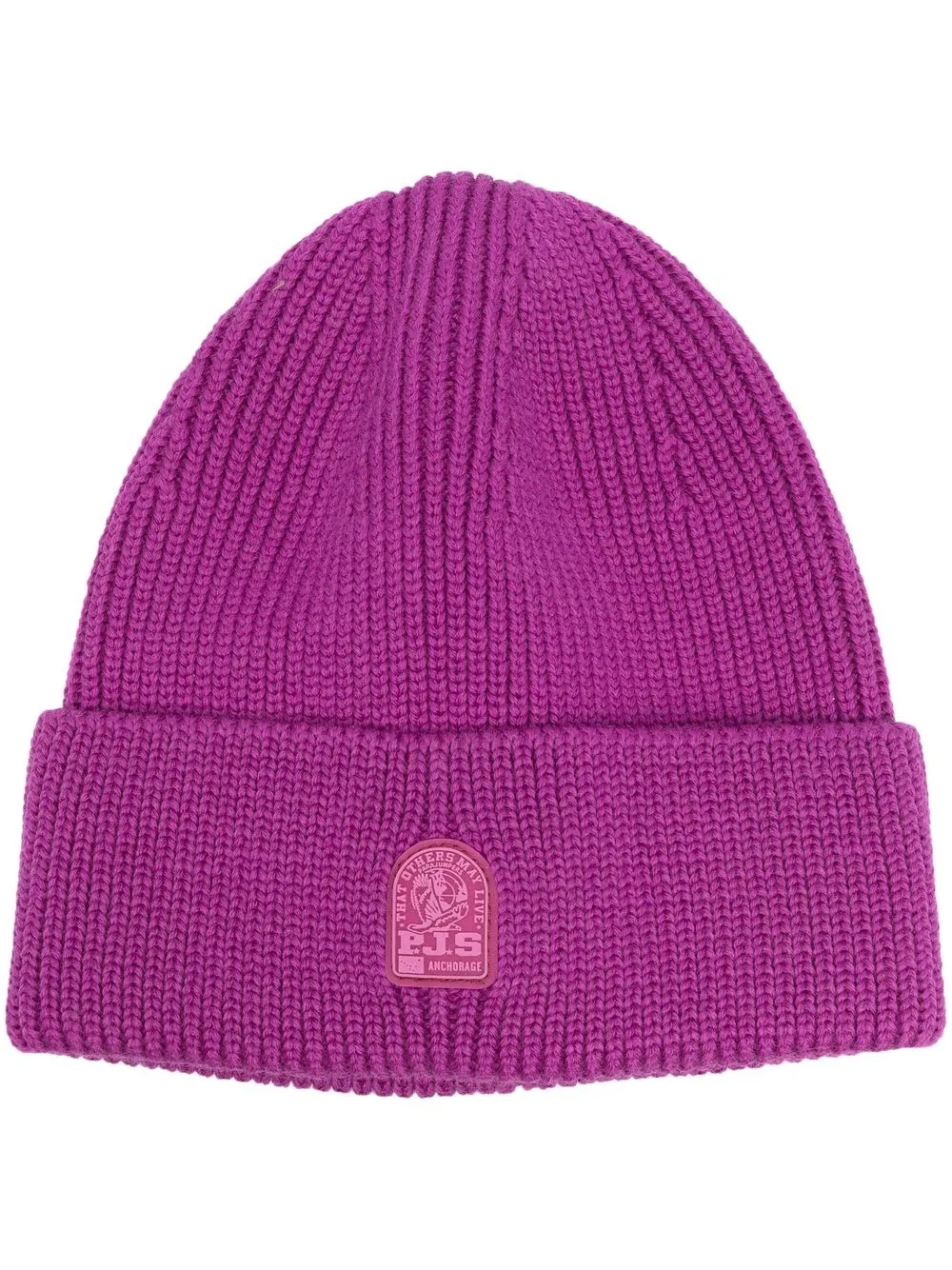 

Parajumpers gorro tejido de canalé con logo - Morado