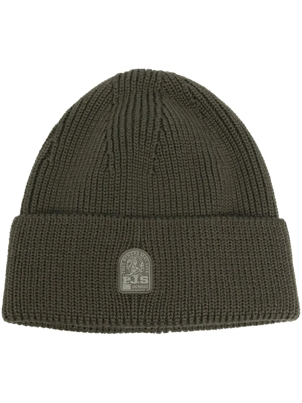 

Parajumpers logo-patch ribbed-knit beanie - Green