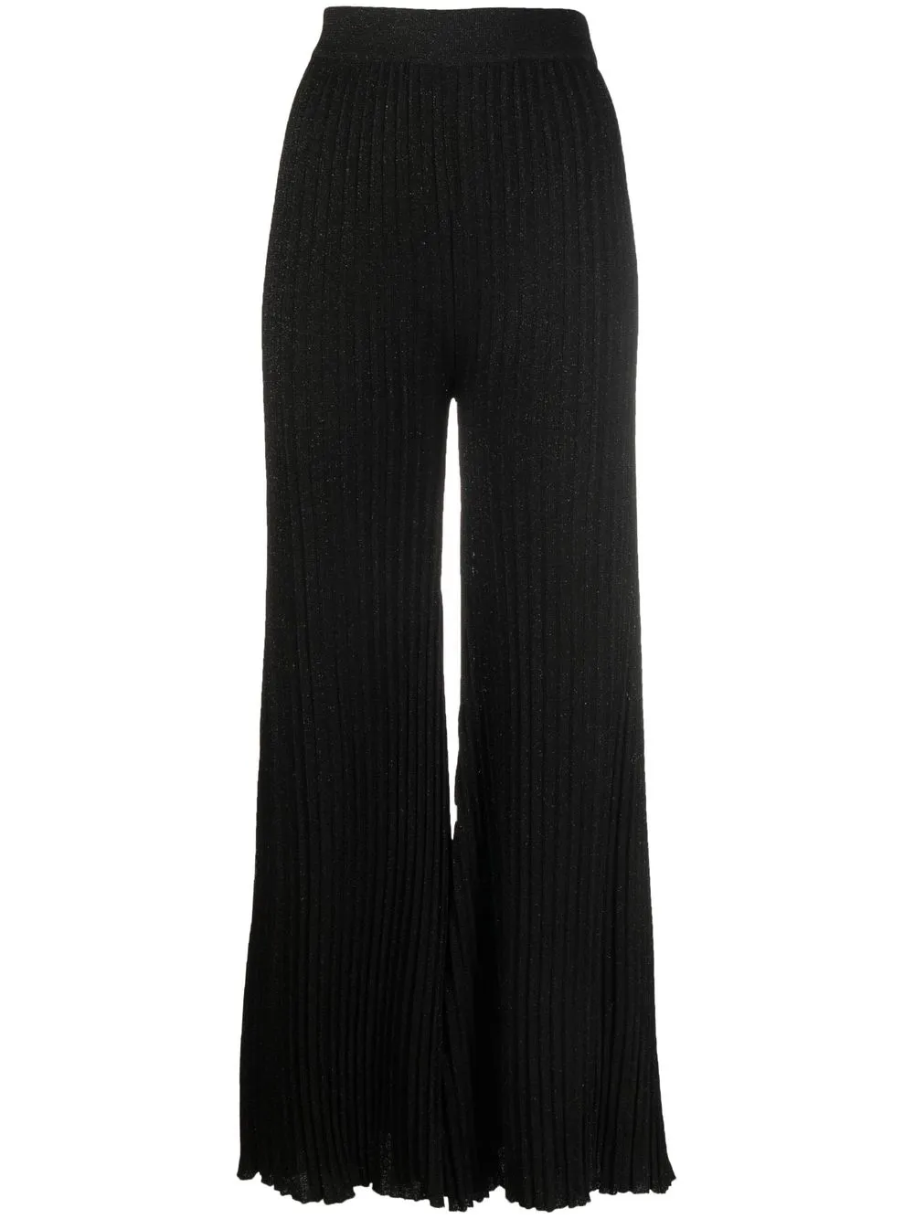 

Rochas pantalones anchos de canalé - Negro