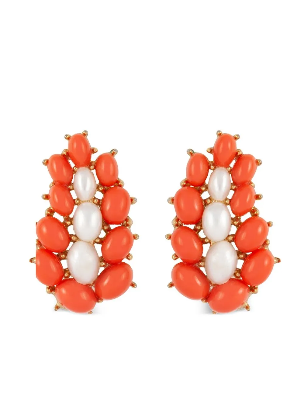 

Susan Caplan Vintage aretes de clip con detalles 1960 - Dorado