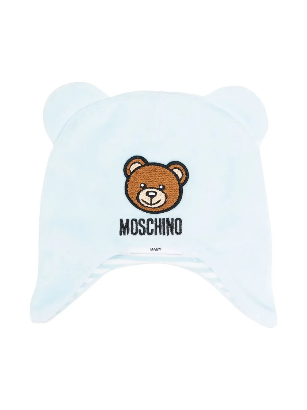 

Moschino Kids logo-embroidered beanie hat - Blue