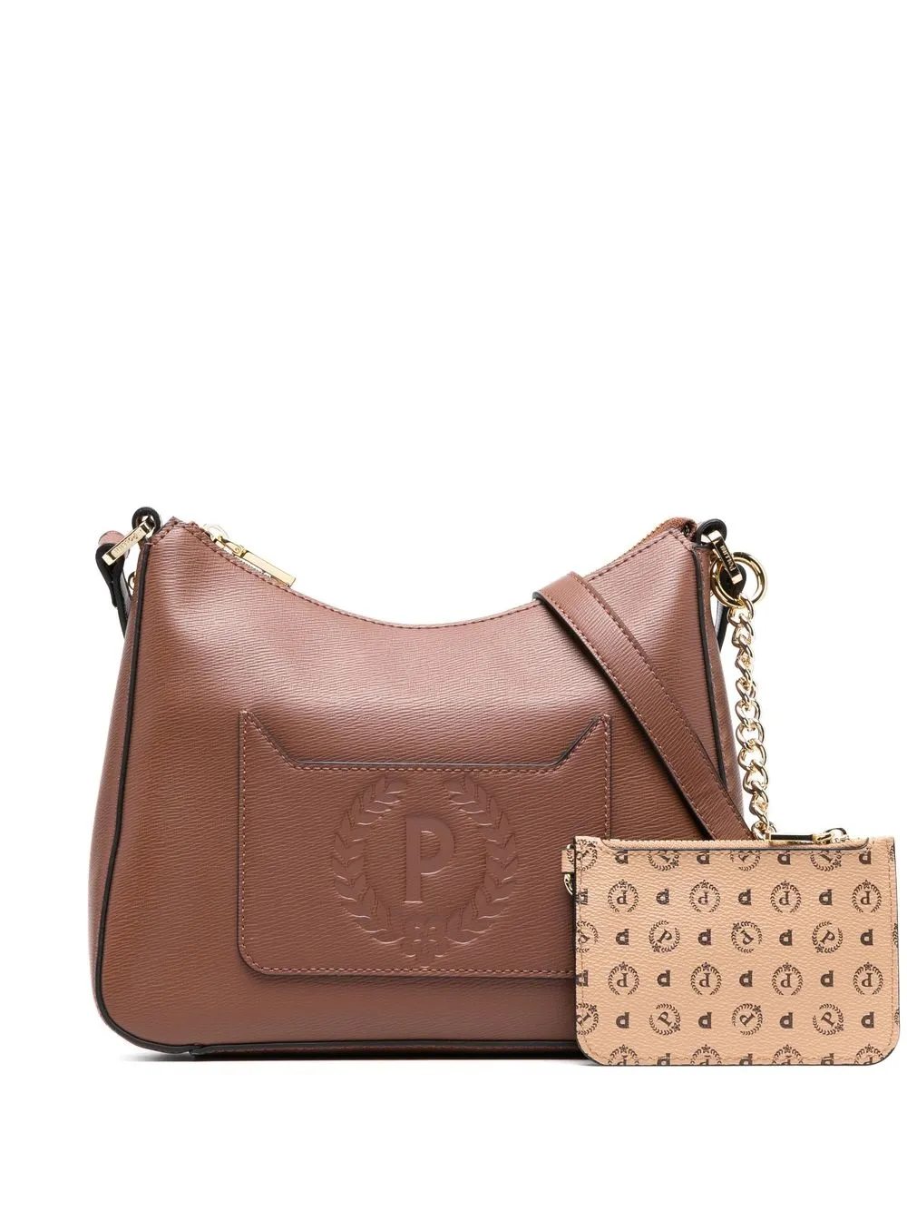 

Pollini embossed-logo detail crossbody bag - Brown