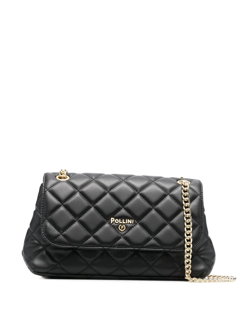 

Pollini quilted logo-plaque shoulder bag - Black