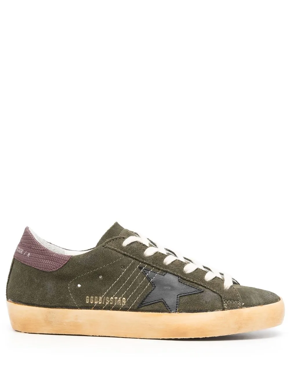 

Golden Goose tenis con agujetas y parche de estrella - Verde