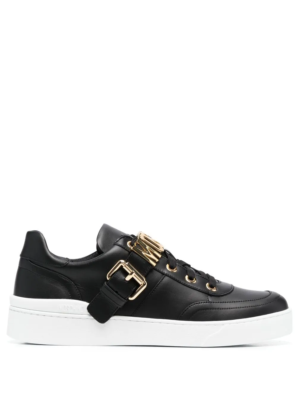 

Moschino tenis bajos con placa del logo - Negro