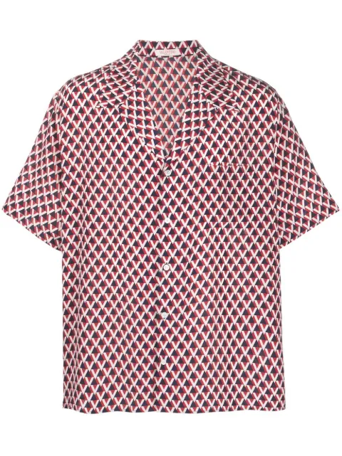 Valentino Garavani abstract-pattern silk bowling shirt
