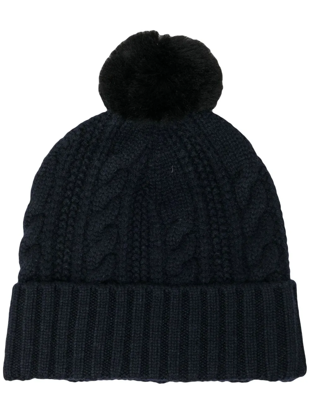 

N.Peal gorro en tejido de ochos con pompón - Azul