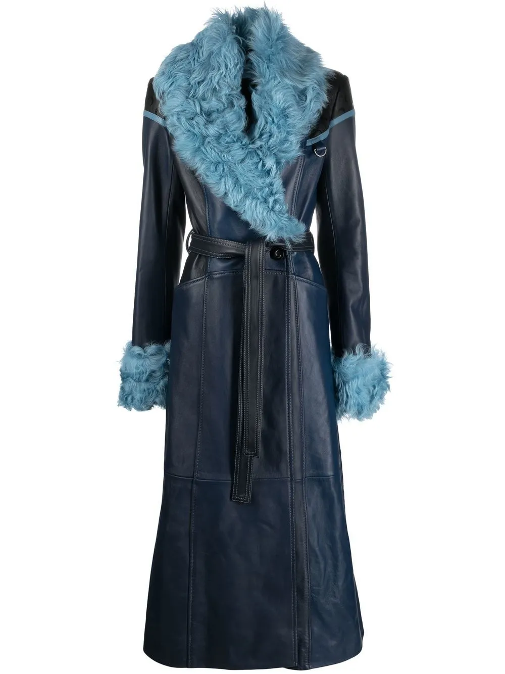 MARINE SERRE DOUBLE-BREASTED LEATHER COAT