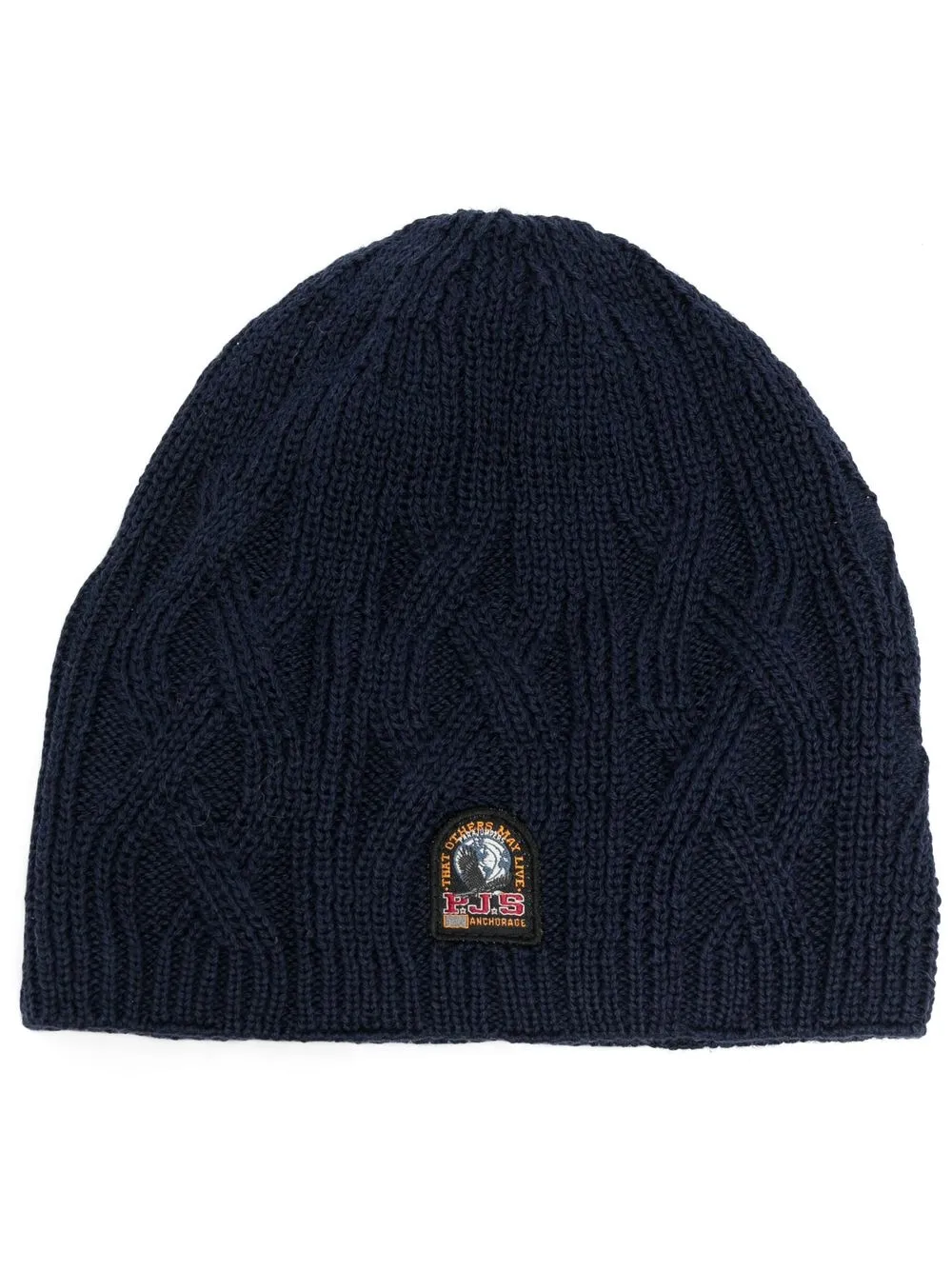 

Parajumpers gorro en tejido de ochos con parche del logo - Azul