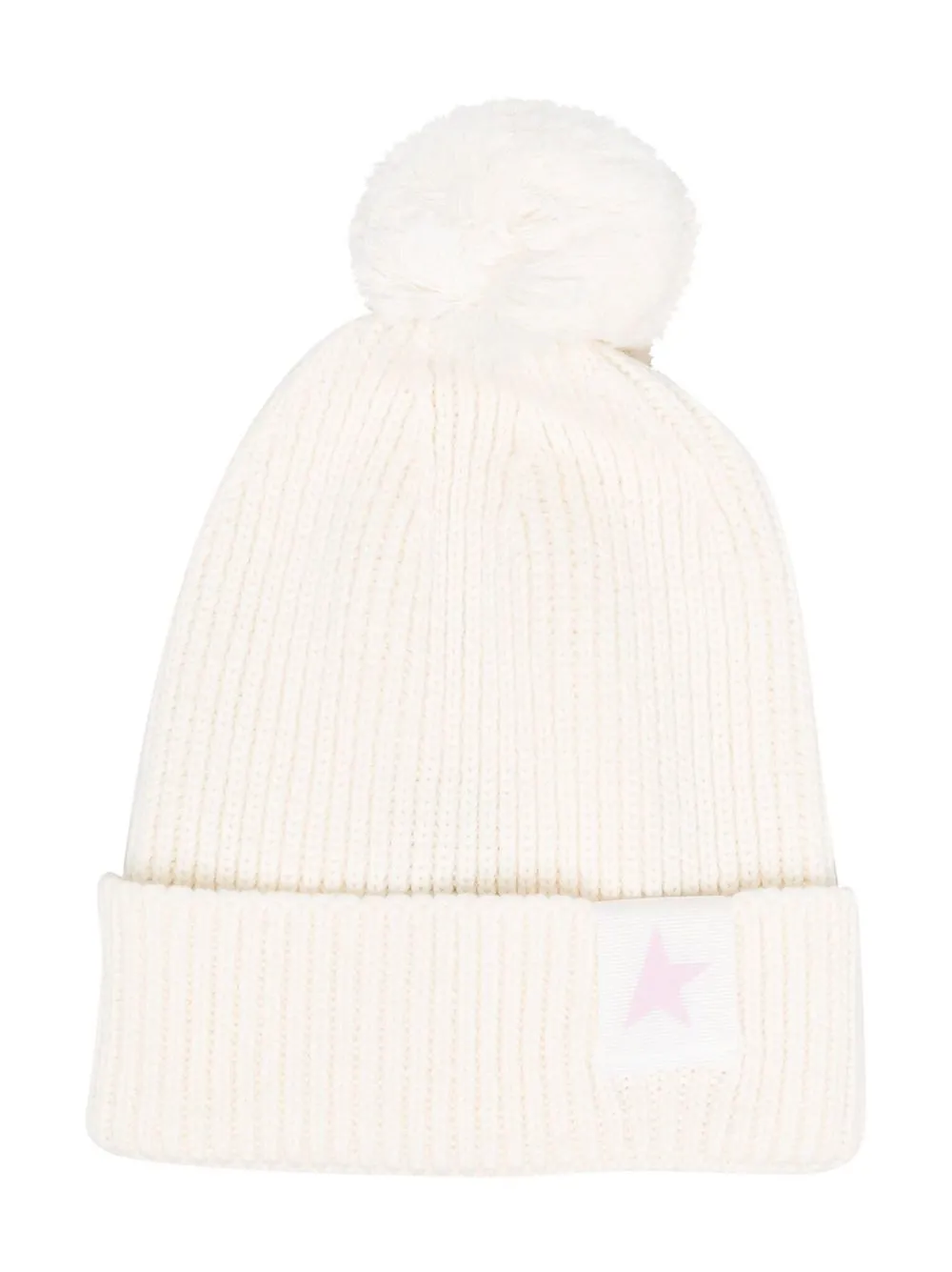 

Golden Goose Kids ribbed pompom beanie - Neutrals