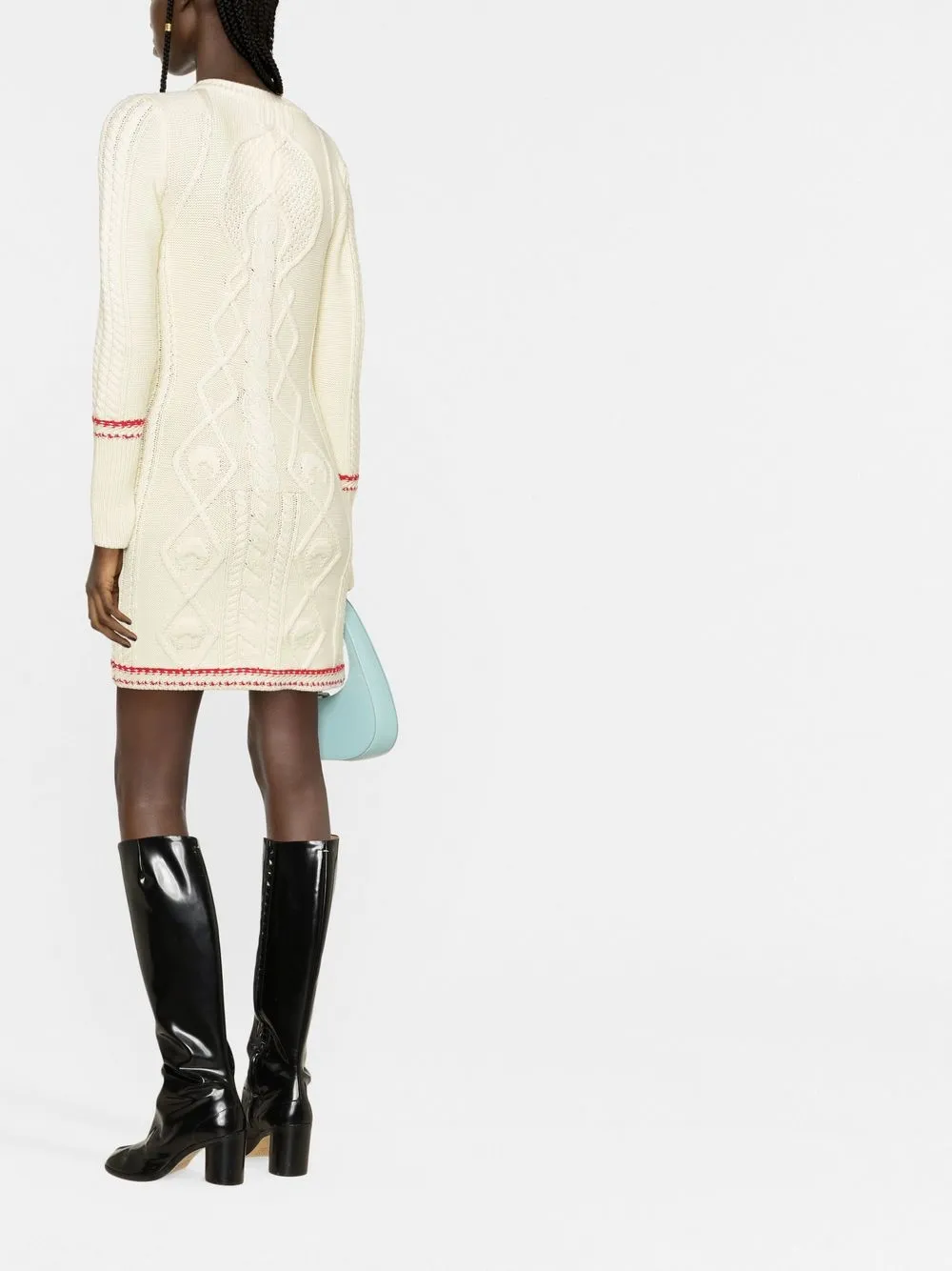 cable-knit wool dress