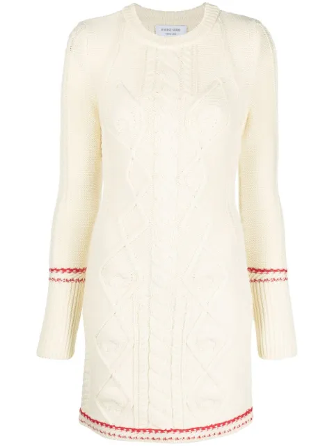 Marine Serre cable-knit wool dress