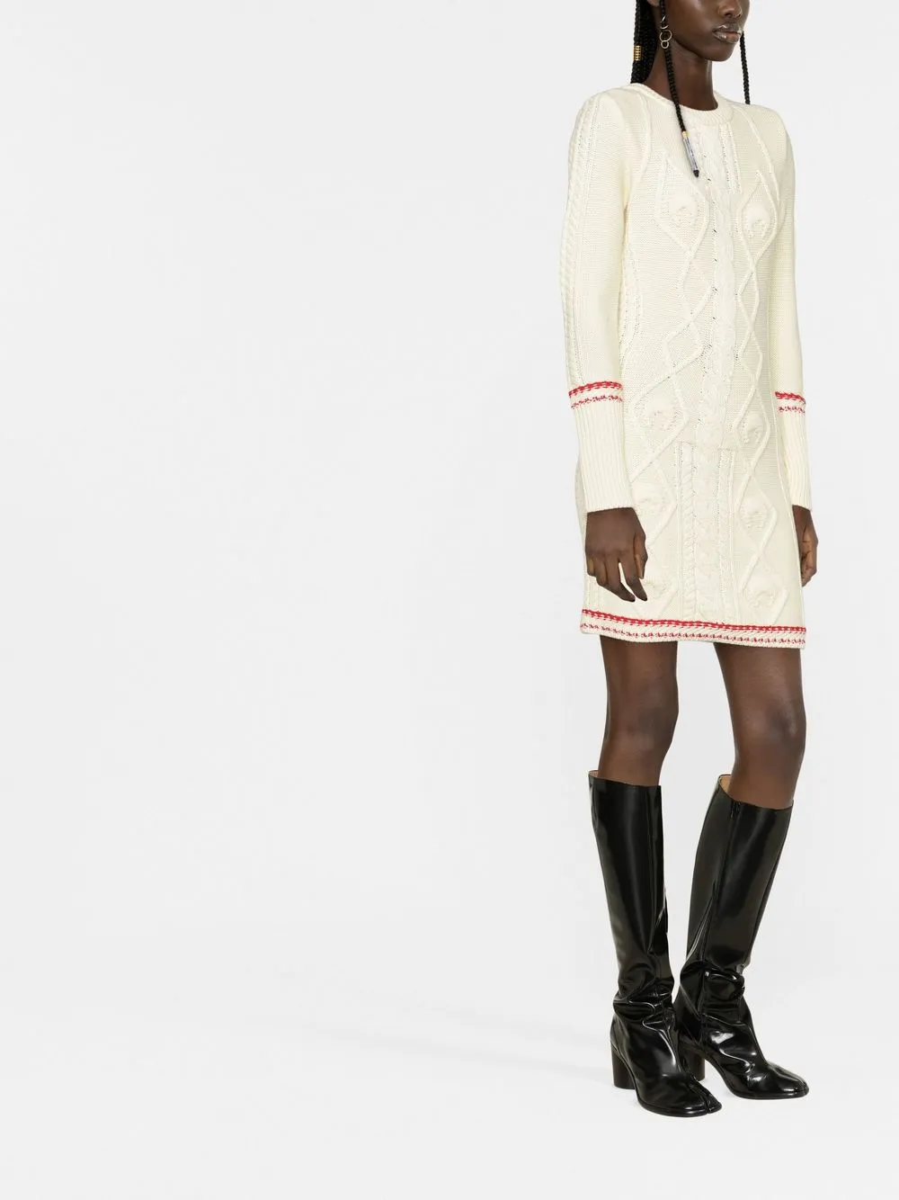 cable-knit wool dress