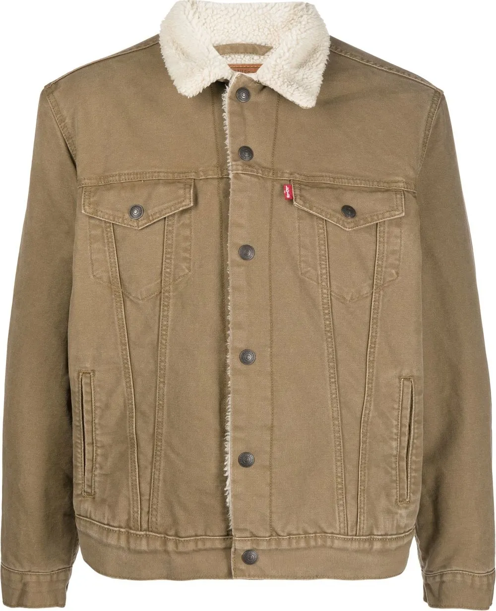 Levi's Faux-shearling Cotton Jacket In Brown