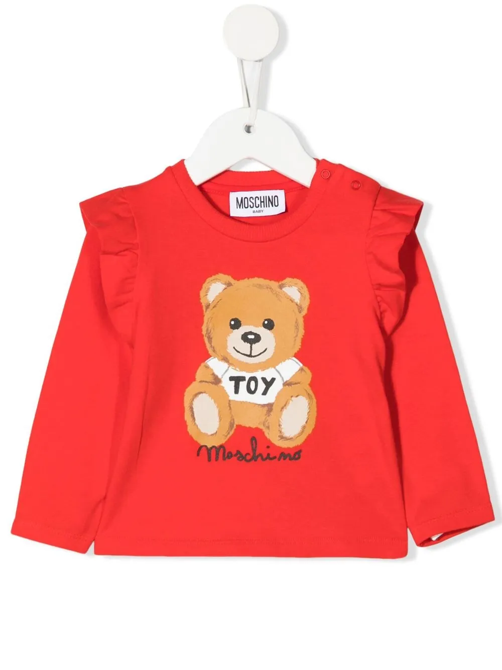 

Moschino Kids top con panel de volantes - Rojo