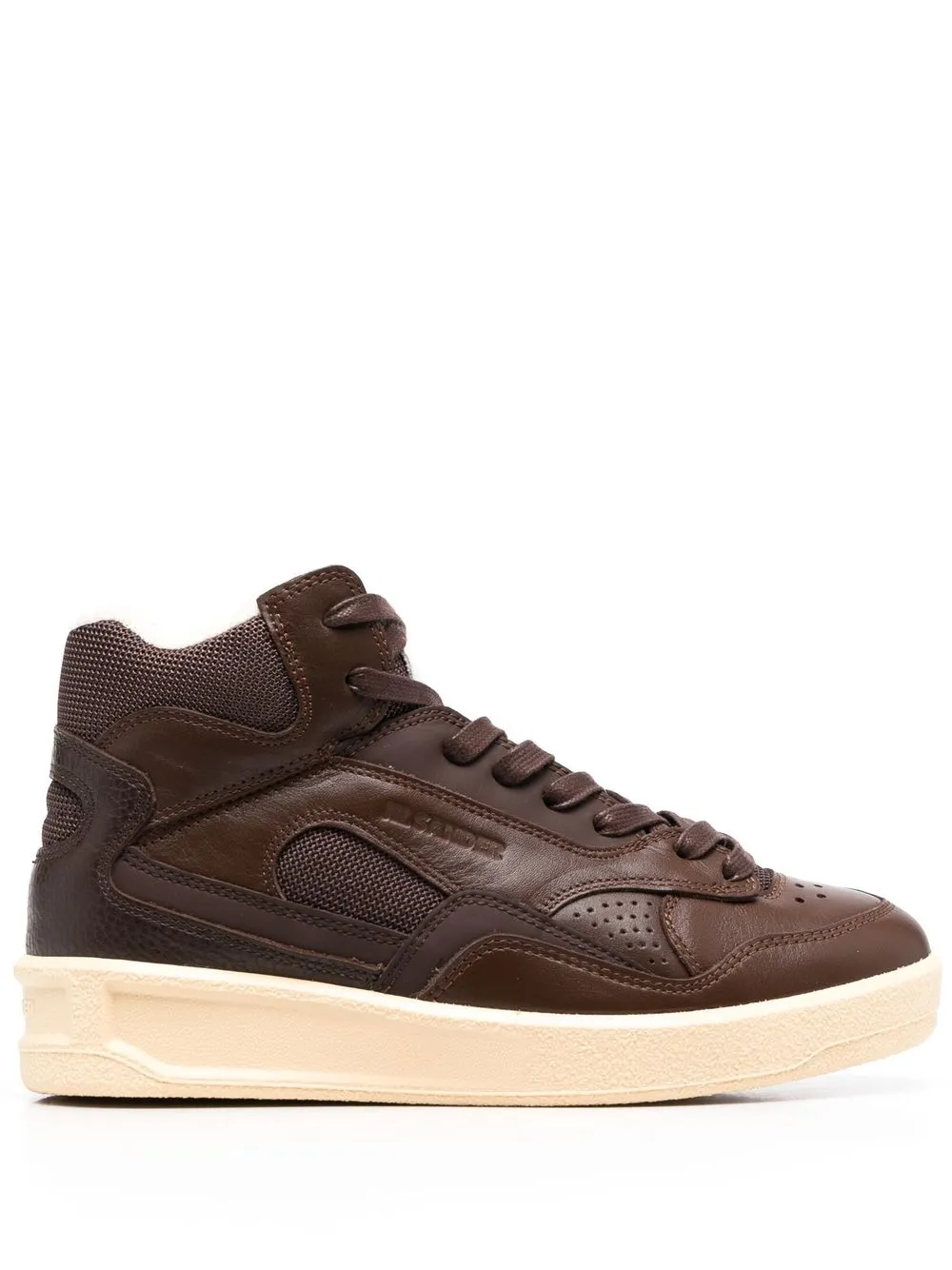

Jil Sander Basket mid leather sneakers - Brown