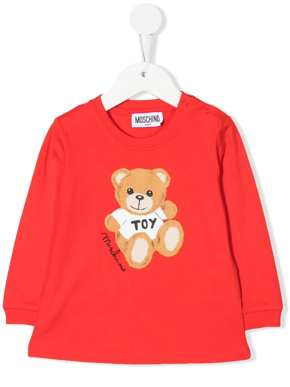 

Moschino Kids teddy print long-sleeve T-shirt - Red