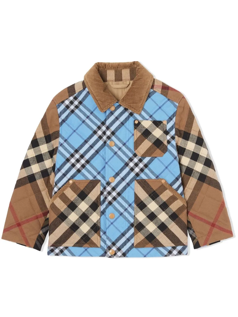 

Burberry Kids sobrecamisa a cuadros - Marrón
