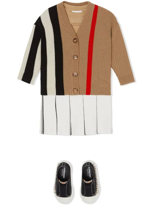 Burberry striped cardigan best sale